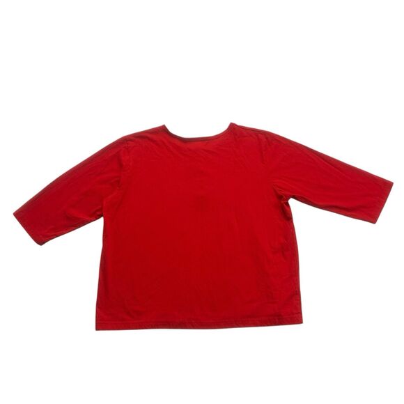 Vintage Shenanigans Christmas Shirt Womens 1X Red Penguins Snowflakes 3/4 Sleeve - Picture 2 of 12